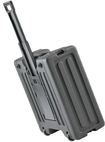 Ruggedized suitcase with a handle and wheels Suitcase with a handle