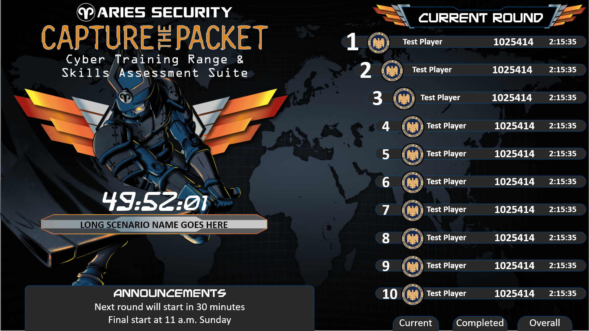 Example leaderboard from Capture The Packet Example leaderboard from Capture The Packet