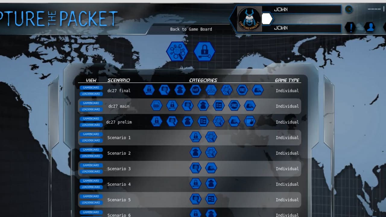 Example scenario screen from Capture The Packet Example scenario screen from Capture The Packet